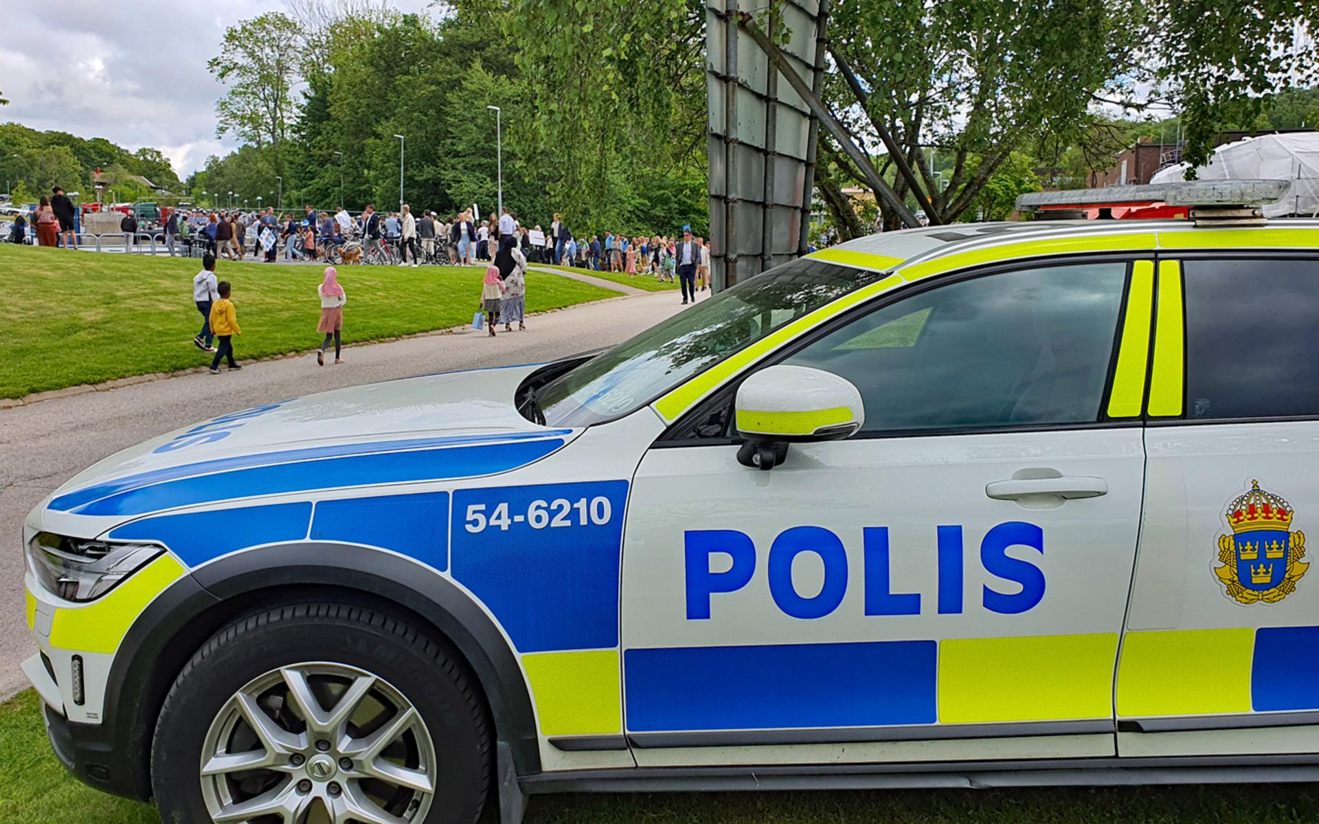 Polisen fanns på plats vid Nösnäsgymnasiet.